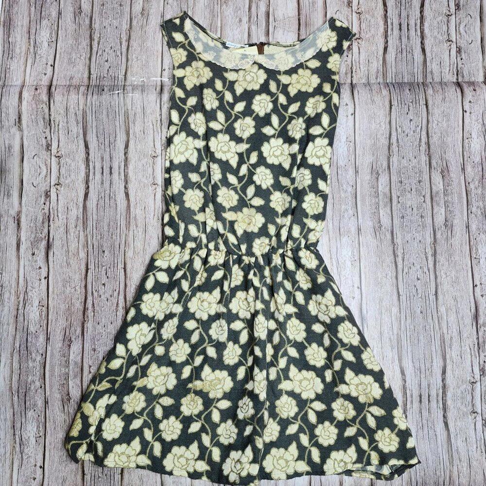 NWT Vintage Inspired Handmade Dress Jennifer Lilly Lace Collar Floral Back Bow M